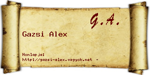 Gazsi Alex névjegykártya